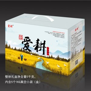 愛耕牌有機稻花香米5千克中檔禮盒裝