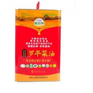 醇自然菜籽油一級3L鐵罐裝