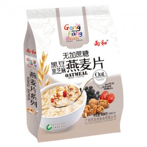 雨和無(wú)糖黑豆黑芝麻燕麥片袋裝600g