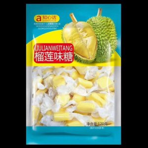 知心話榴蓮味糖120g
