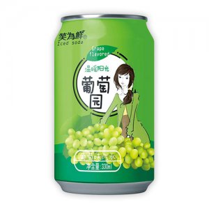 笑為鮮葡萄味汽水330ml