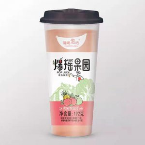 嗨喝泡吧爆搖果園冷熱雙泡奶茶 冰雪蜜桃味