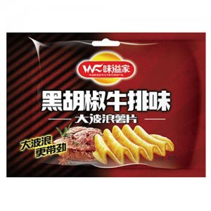 味溢家大波浪薯片黑胡椒牛排味40g(紅)