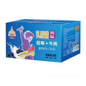 修花乳酸菌風味藍莓牛奶500ml×15瓶（汪峰）