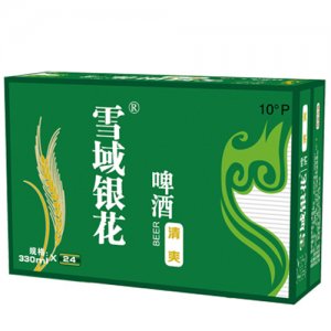 雪域銀花10度雪域銀花清爽啤酒箱裝330mlX24