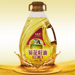 玉金香壓榨一級葵花籽油異形桶5L