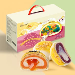 沫小言流心蛋黃酥雪媚娘芋泥酥12枚禮盒裝貼牌OEM/ODM