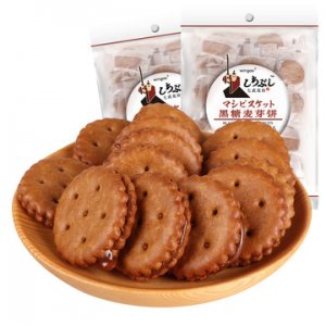 日式小圓餅黑糖味休閑麥芽餅干OEM/ODM代加工