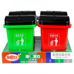 垃圾桶分類零食兒童教育玩具果汁卷軟糖貼牌OEM/ODM