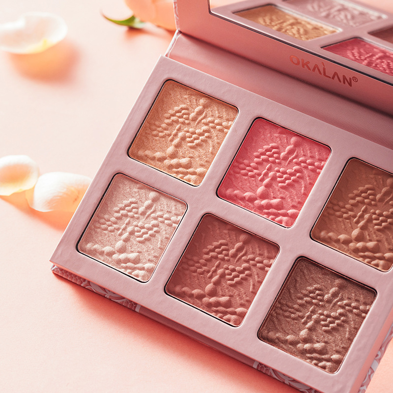 歐卡蘭6色高光修容盤腮紅OEM/ODM