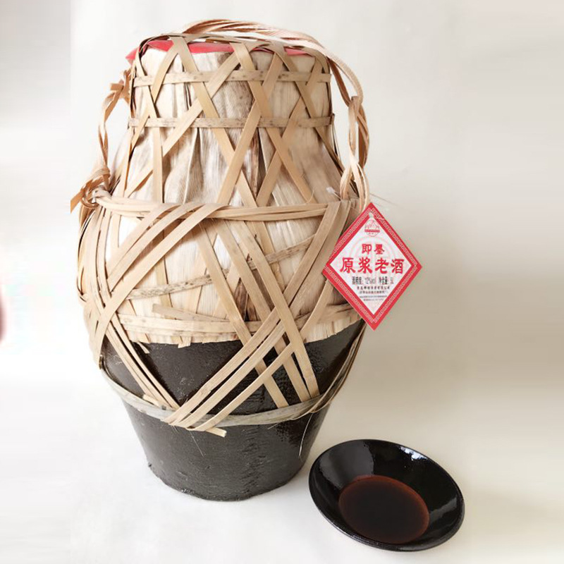 十斤壇裝禮品竹編老酒貼牌OEM/ODM