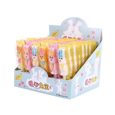 可愛卡通兔寶寶棒棒糖兒童水果味糖果OEM代加工