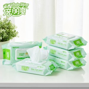 蓓麗爽80抽帶蓋嬰兒手口清潔濕巾貼牌定制代加工