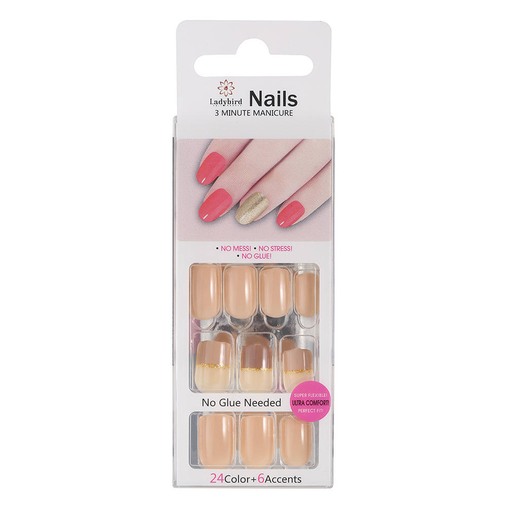 出口歐美批發穿戴甲片出口30片高品質法式假指甲貼片成品代加工貼牌OEM/ODM