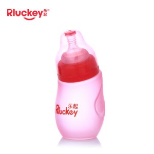 樂起 240ml新生兒寬口徑感溫變色彎頭玻璃奶瓶OEM/ODM代加工