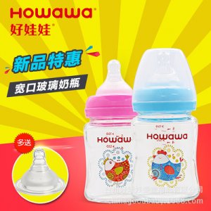 好娃娃嬰兒奶瓶防摔防脹氣 寬口徑自動(dòng)玻璃寶寶奶瓶OEM/ODM定制代加工