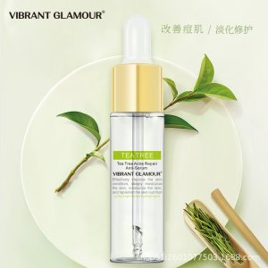 跨境VIBRANT GLAMOUR茶樹祛痘精華液祛痘印痘疤粉刺貼牌定制代加工