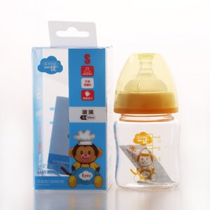  120ml&180ml&240ml嬰兒防脹氣寬口徑玻璃奶瓶OEM/ODM定制代加工