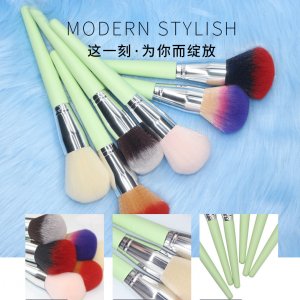 雅梅綠色單只化妝刷OEM/ODM代加工