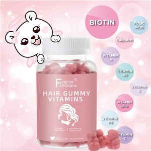 可愛粉色hair vitamins生發軟糖可OEM/ODM代工