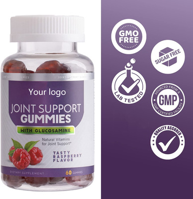 軟骨膠原蛋白氨糖軟骨素鈣維生素E氨基葡萄糖軟糖覆盆子軟糖OEM/ODM代加工