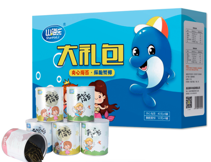 山海樂夾心海苔即食香脆紫菜蟹柳代加工貼牌OEM/ODM