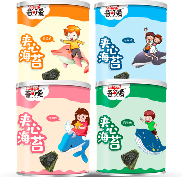 孕婦兒童大片海苔夾心脆30g貼牌定制代加工
