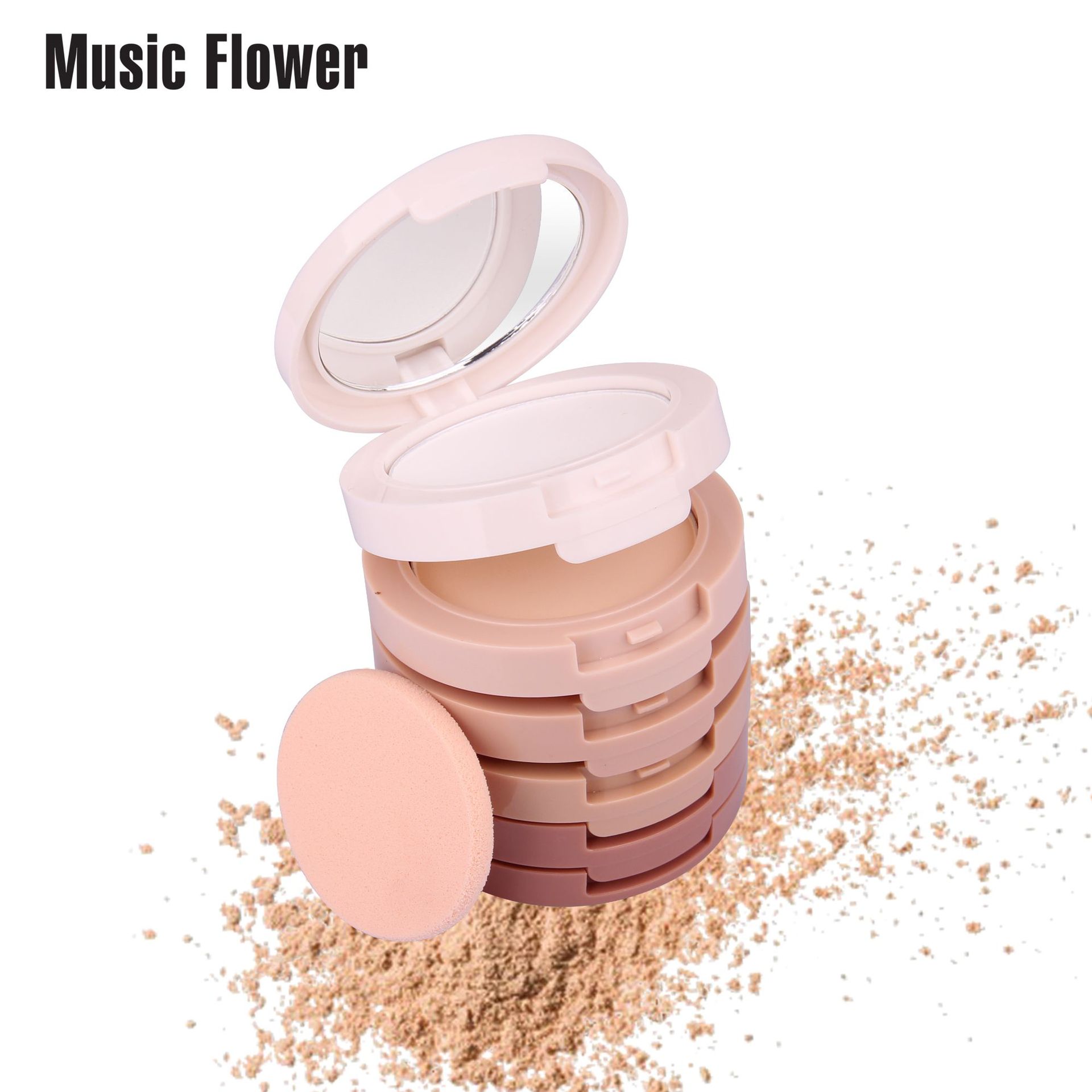 Music Flower音樂花5合1遮瑕修容粉餅OEM代加工