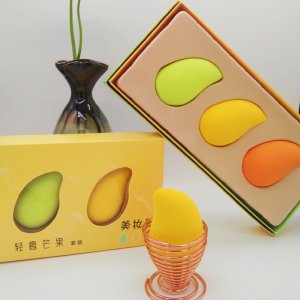 美妝蛋芒果心型干濕兩用彩妝蛋貼牌定制代加工