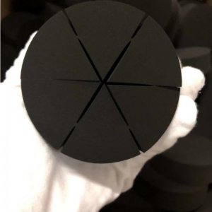 黑色圓形6切非乳膠三角海綿連體粉撲OEM/ODM定制代加工