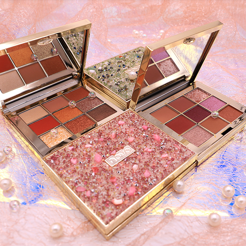 NOVO5261珠光寶氣9色眼影盤代加工貼牌OEM/ODM