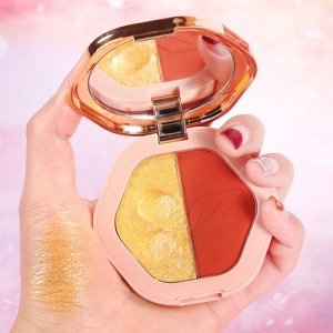 CVZ雙色腮紅高光一體修容盤閃粉貼牌定制代加工