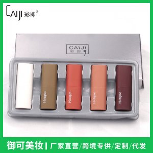 快手網(wǎng)紅款迷你口紅套裝貼牌定制代加工