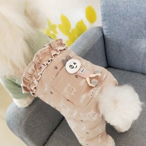 秋冬寵物棉衣加厚羊羔絨狗狗四腳衣泰迪衣服卡通背帶褲OEM/ODM定制代加工