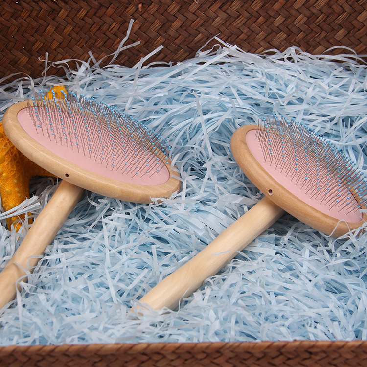 波波寵物用品 寵物美容荷木長柄梳 寵物梳子 帶點梳子 針梳貼牌定制代加工