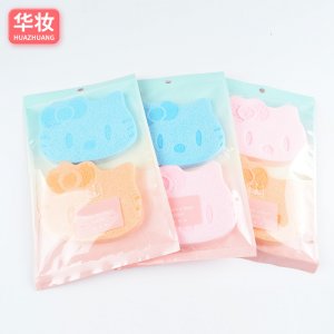 彩袋兩只裝小貓洗臉撲OEM/ODM定制代加工