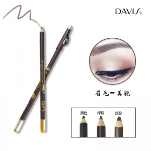 帶卷筆刀雙頭木質眉筆貼牌定制代加工