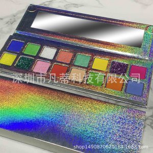 16色全息方孔珠光啞光眼影貼牌定制代加工