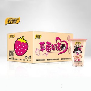 檸喀草莓草莓奶茶風(fēng)味飲料300mlx40杯OEM代加工