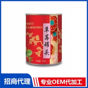 升升園草莓罐頭425克罐裝水果罐頭OEM貼牌 罐頭代工源頭廠家