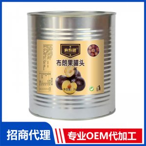 升升園布朗果罐頭3kg水果罐頭OEM貼牌定制 罐頭代工源頭廠家