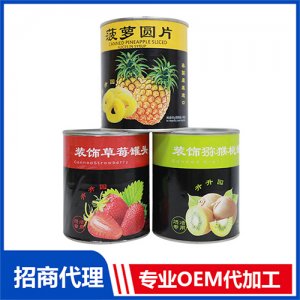升升園水果罐頭 菠蘿草莓獼猴桃罐頭oem代工 水果罐頭貼牌代工源頭廠家