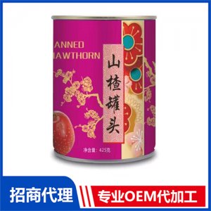 升升園山楂罐頭425g水果罐頭OEM貼牌代工廠家 各類果蔬罐頭oem代工