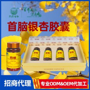 首腦銀杏膠囊（黃） 藍(lán)帽軟膠囊ODM&OEM代工保健食品貼牌定制