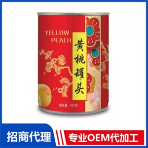 升升園黃桃罐頭425g水果罐頭OEM貼牌定制 果蔬罐頭代工源頭廠家