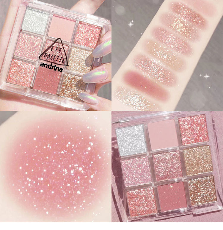 沙漠玫瑰眼影洛杉磯女孩眼影九宮格九色透明亞克力珠光啞光眼影OEM代加工