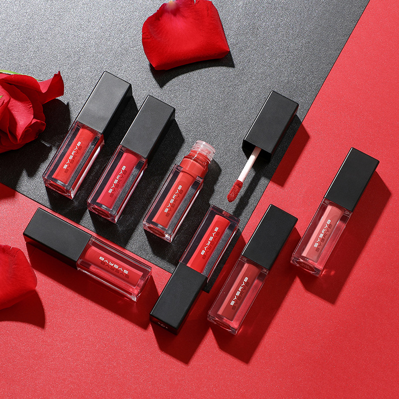 跨境專供sysryb彩妝霧感啞光唇彩唇釉口紅不沾杯唇蜜保濕滋潤(rùn)美妝OEM代加工