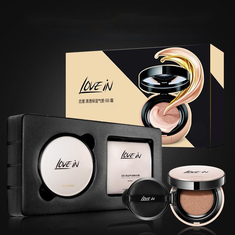 戀意lovein氣墊bb霜套裝養(yǎng)膚粉底液補水保濕遮瑕持妝不脫妝bb霜OEM代加工