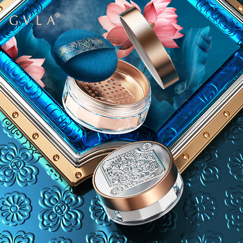 中國風歌維拉霧面輕薄服帖定妝散粉雕刻修飾清爽控油遮瑕空氣蜜粉OEM代加工
