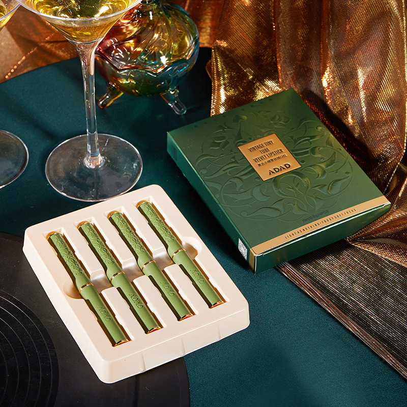 ADAD復古小細管絲絨口紅 柔霧覆唇絲滑水潤不易掉色輕奢口紅套盒OEM代加工